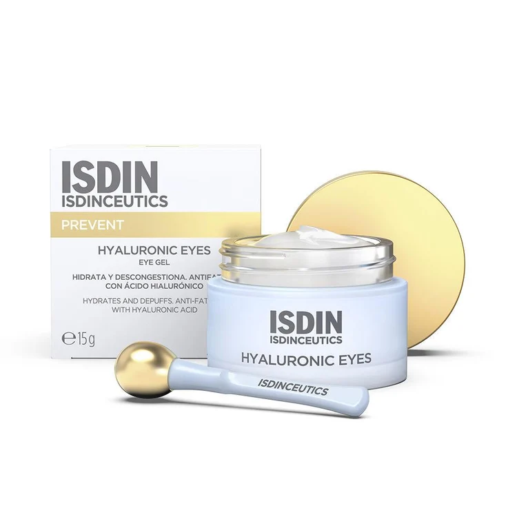 Isdin Isdinceutics Hyaluronic Eyes gel contorno occhi con acido ialuronico per un'azione idratante, rinfrescante e illuminante.