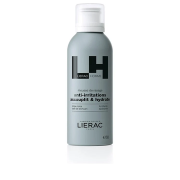 Lierac LH schiuma da barba per uomo con tulipano nero e bacche di Sichuan, ideale per una rasatura delicata e senza irritazioni.