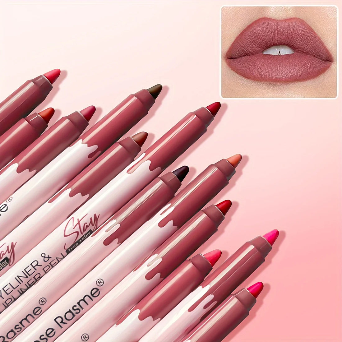 Set di 12 Matite Labbra Matte e Waterproof